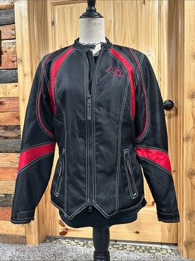 Women's Black and Red Harley Davidson Jacket